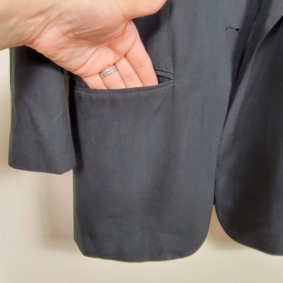 DKNY Blazer Womans Size 6 Black Silk Cotton Blend - Picture 4 of 11